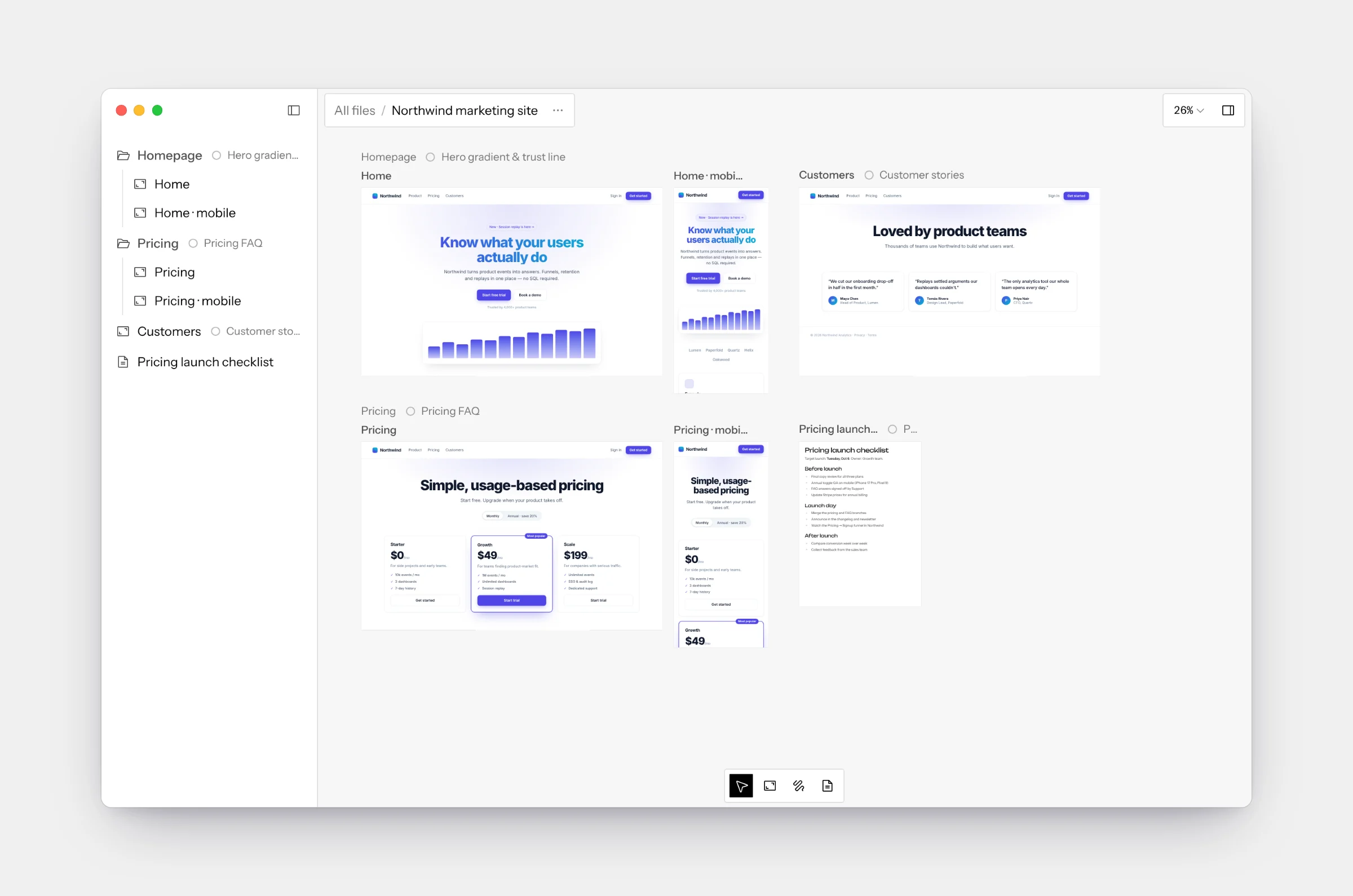 A canvas with its layers in the sidebar