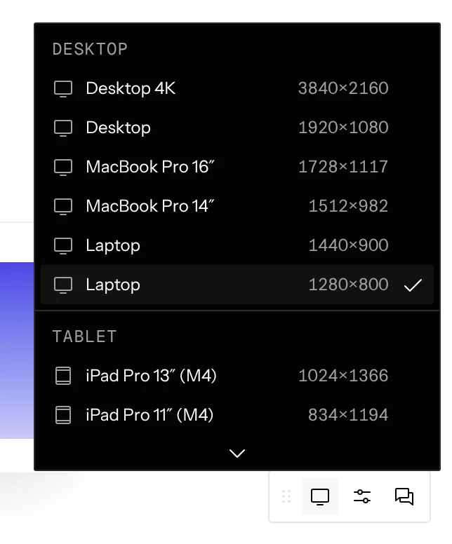 The device menu in the player